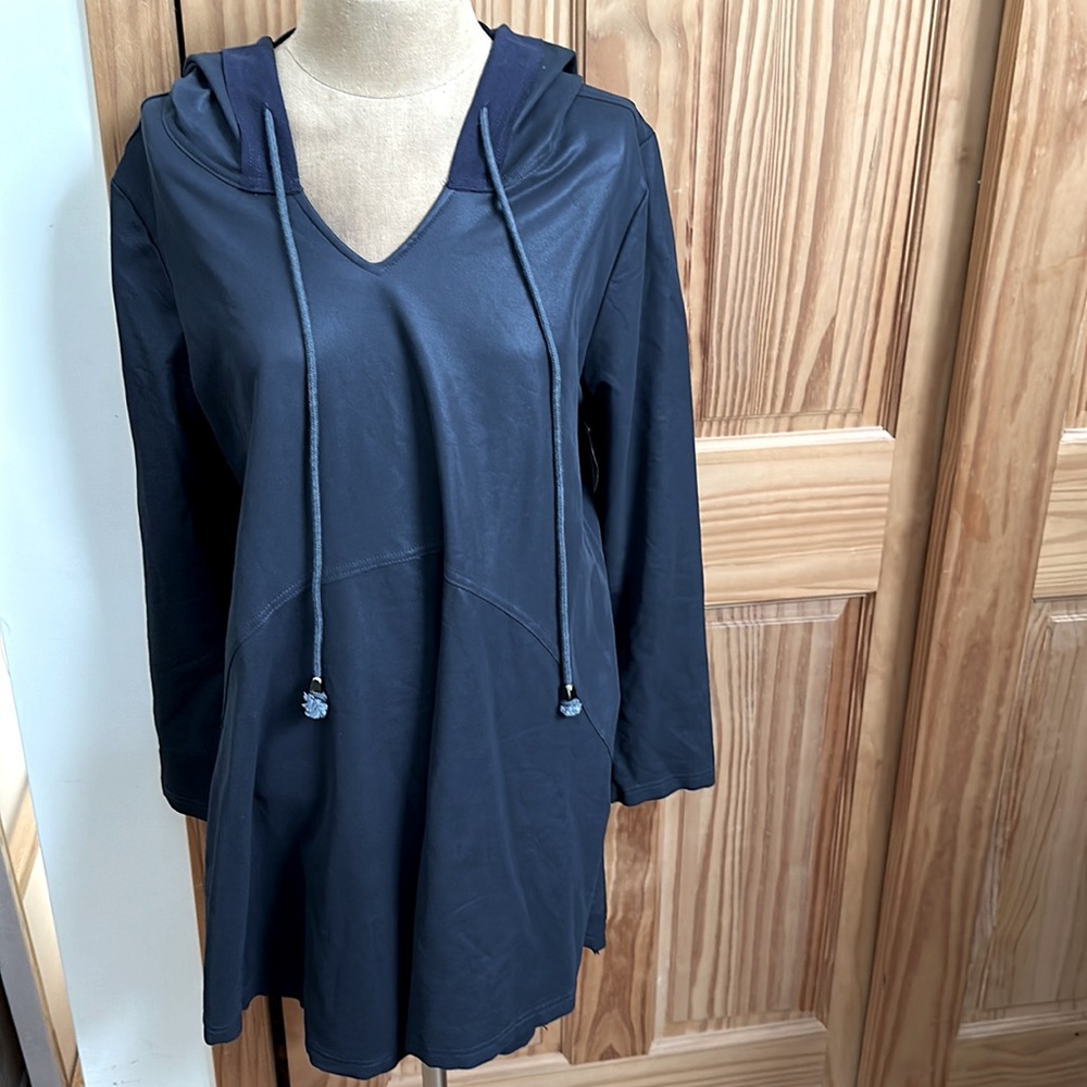 MIILLA LONG SLEEVE FAUX LEATHER HI-LOW JACKET MEDIUM NWT